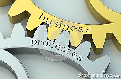 Business Processes concept on the gearwheels Stock Photo