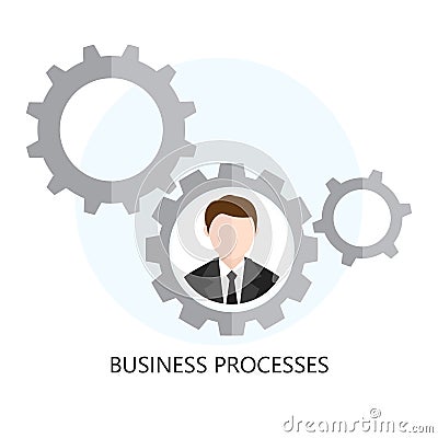Business Processes Icon Flat design Concept Vector Illustration
