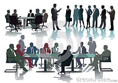 Business professionals in conference or meeting Vector Illustration