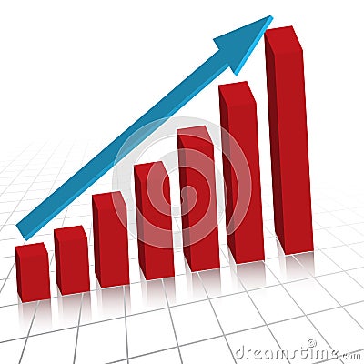 Business profit growth graph c Vector Illustration