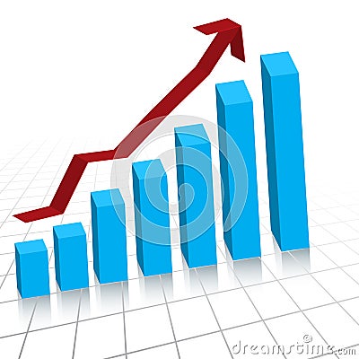 Business profit growth graph c Vector Illustration