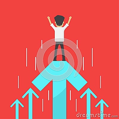 Business profit increase success, sales growth cartoon concept vector Vector Illustration