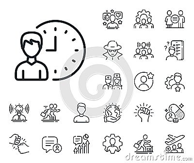 Business project deadline line icon. Specialist, doctor and job competition. Vector Vector Illustration