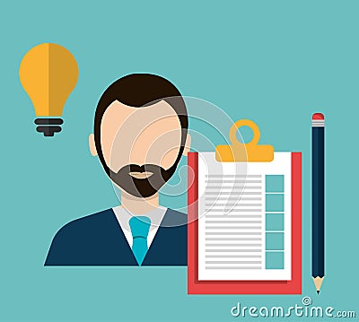 Business project management Cartoon Illustration