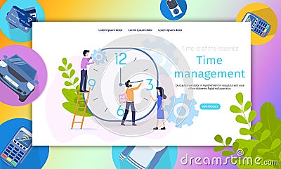 Business Project Time Management Character Banner Stock Photo