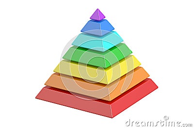 Business pyramide with color levels, pyramid chart. 3D rendering Stock Photo