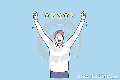 Business rating, success, reaching goal concept Vector Illustration