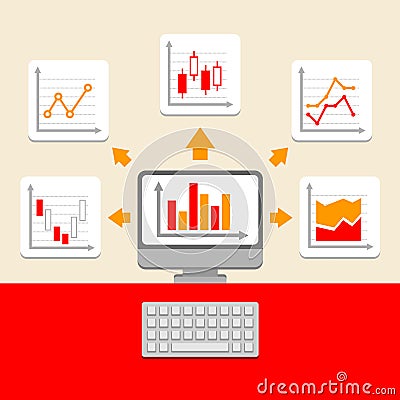 Business Ratings and Charts Collection. Infographic Elements Vector Illustration