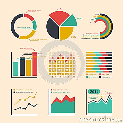 Business ratings graphs and charts Vector Illustration