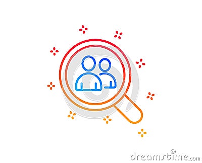 Business recruitment line icon. Search employees. Vector Vector Illustration