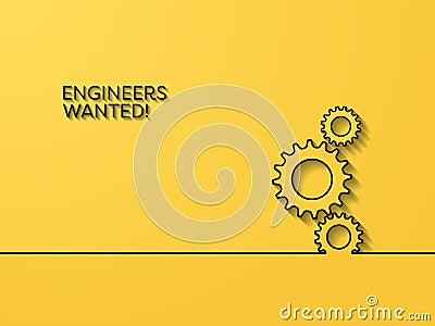 Business recruitment poster vector concept with engineering symbol. Symbol of career opportunity for engineers, in Vector Illustration