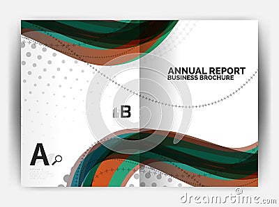 Business report cover template wave Vector Illustration