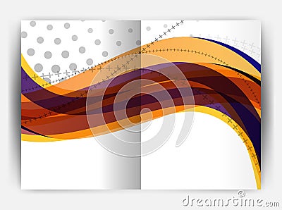 Business report cover template wave Vector Illustration