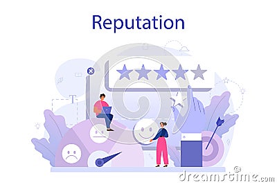 Business reputation concept. Building relationship with people Vector Illustration