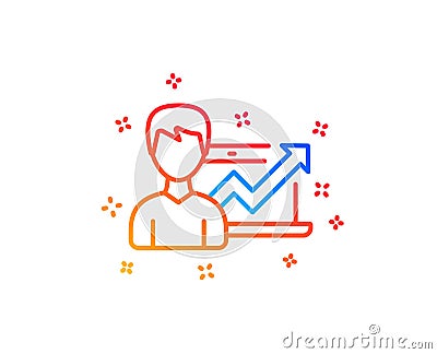 Business results line icon. Growth chart. Vector Vector Illustration