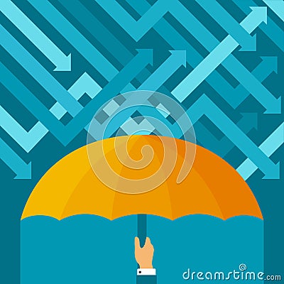 Business risks avoidance vector concept in flat style Vector Illustration