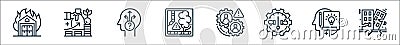 business risks line icons. linear set. quality vector line set such as earthquake, project, efficiency, operational risk, Vector Illustration