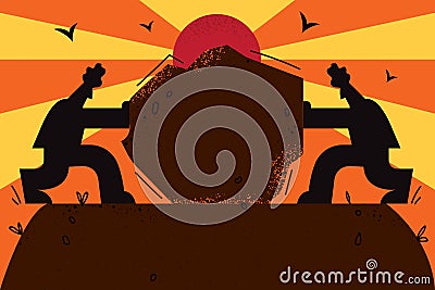 Business rivalry, leadership, competition concept Vector Illustration