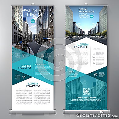 Business Roll Up. Standee Design. Banner Template. Vector Illustration