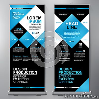 Business Roll Up. Standee Design. Banner Template. Vector Illustration