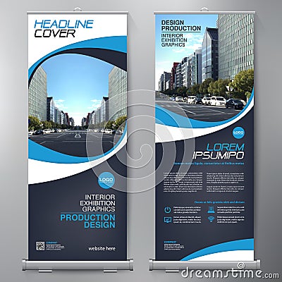 Business Roll Up. Standee Design. Banner Template. Vector Illustration