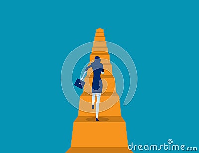 Business running move up. Concept business vector illustration, Flat business cartoon, The way forward, Character style design Vector Illustration