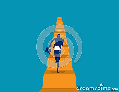 Business running move up. Concept business vector illustration, Flat business cartoon, The way forward, Character style design Vector Illustration