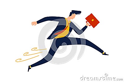 Business - running overcoming obstacles concept Vector Illustration