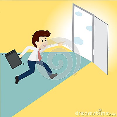 Business running to success. Vector Illustration