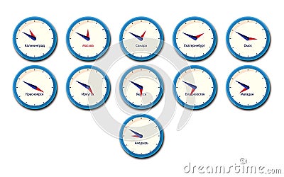 Business, Russia time zones Vector Illustration