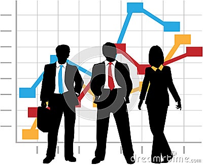 Business Sales Team Company Growth Graph Chart Vector Illustration