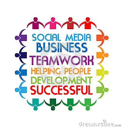 Business sayings, teamwork, social media text, vector Vector Illustration