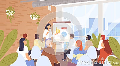 Business seminar, conference vector illustration. Company personnel training, career development course concept Vector Illustration