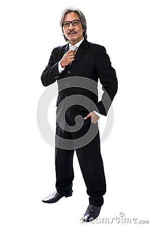 Business senior old man serious in office working Stock Photo