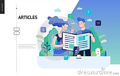 Business series - articles, web template Vector Illustration