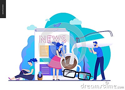 Business series - news or articles, web template Vector Illustration