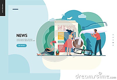 Business series - news or articles, web template Vector Illustration