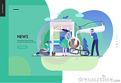 Business series - news or articles, web template Vector Illustration