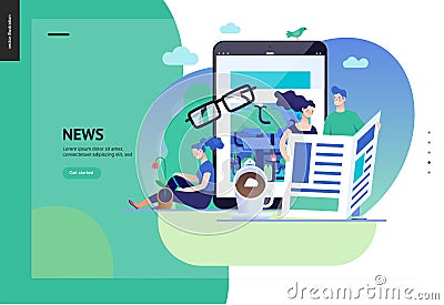 Business series - news or articles, web template Vector Illustration