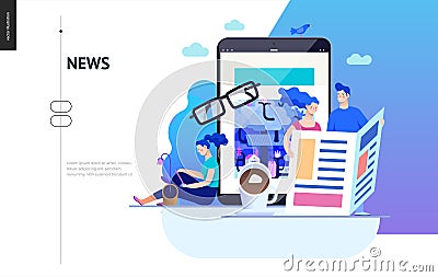 Business series - news or articles, web template Vector Illustration