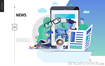 Business series - news or articles, web template Vector Illustration