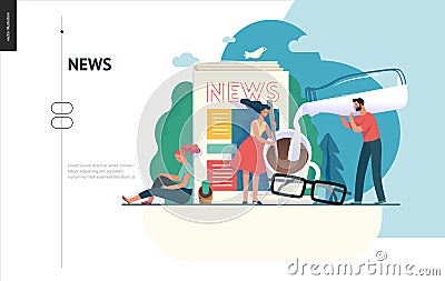 Business series - news or articles, web template Vector Illustration