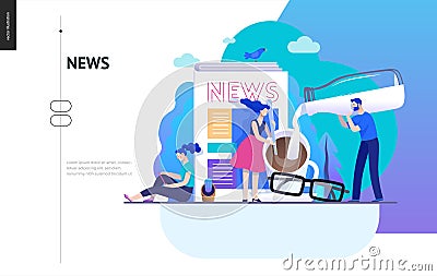 Business series - news or articles, web template Vector Illustration