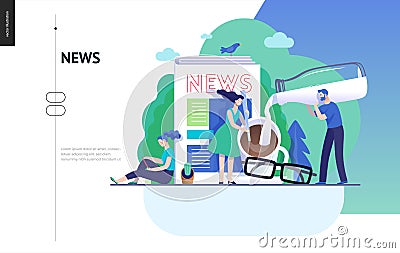 Business series - news or articles, web template Vector Illustration