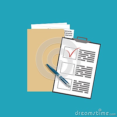 Business service concept. Vector illustration. Contract terms an Vector Illustration