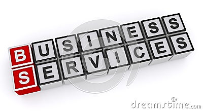 Business services word blocks Stock Photo