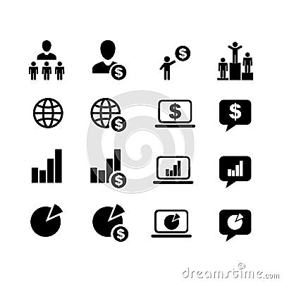 Business Set 16 icons Vector Illustration