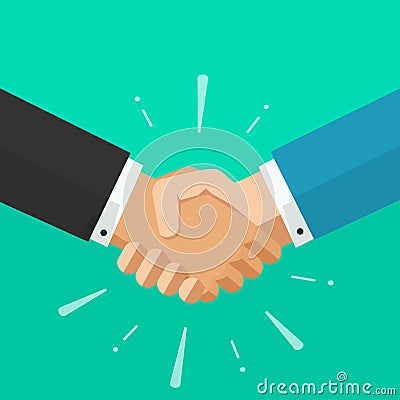 Business shaking hands vector, symbol of success deal, happy partnership Vector Illustration