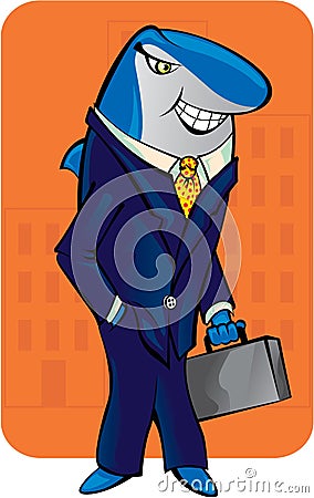 Business Shark Vector Illustration