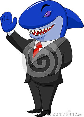 Business shark cartoon Vector Illustration